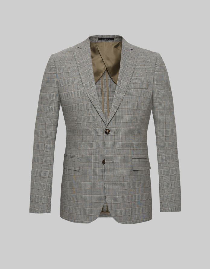 marynarka w kratę do zestawu caronia szara w kratę slim fit