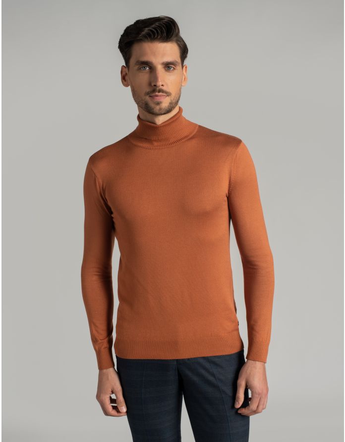 sweter, golf goito tn karmelowy