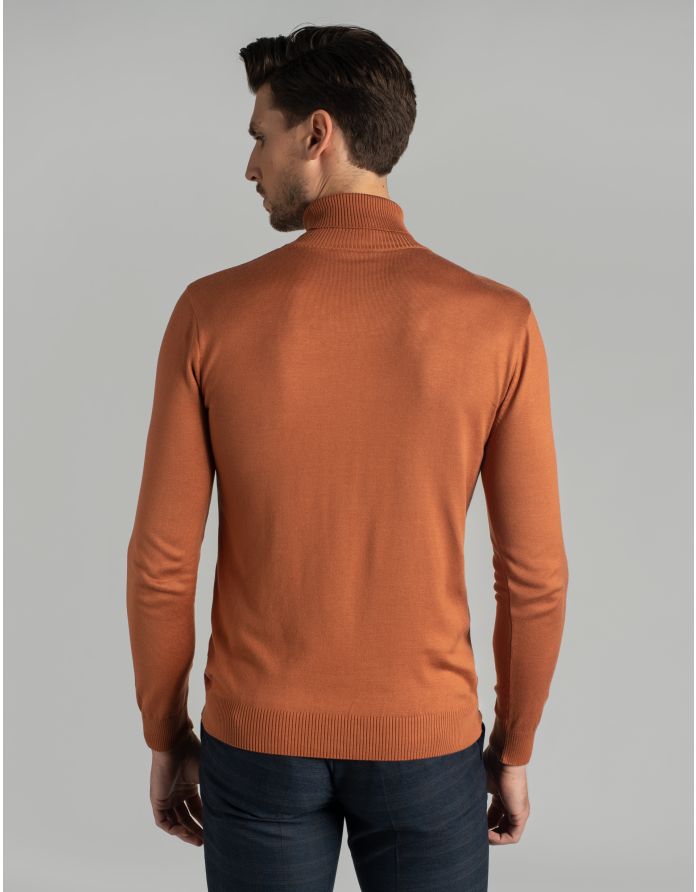 sweter, golf goito tn karmelowy