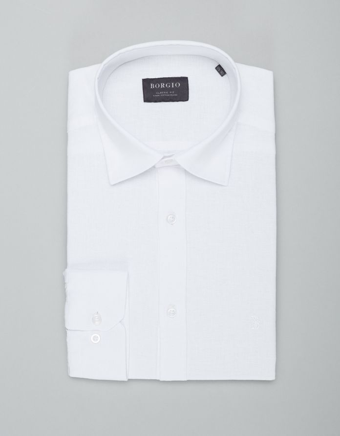 koszula lentini 00385 długi rękaw biały classic fit