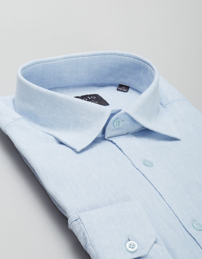 koszula lentini 00387 długi rękaw błękit classic fit