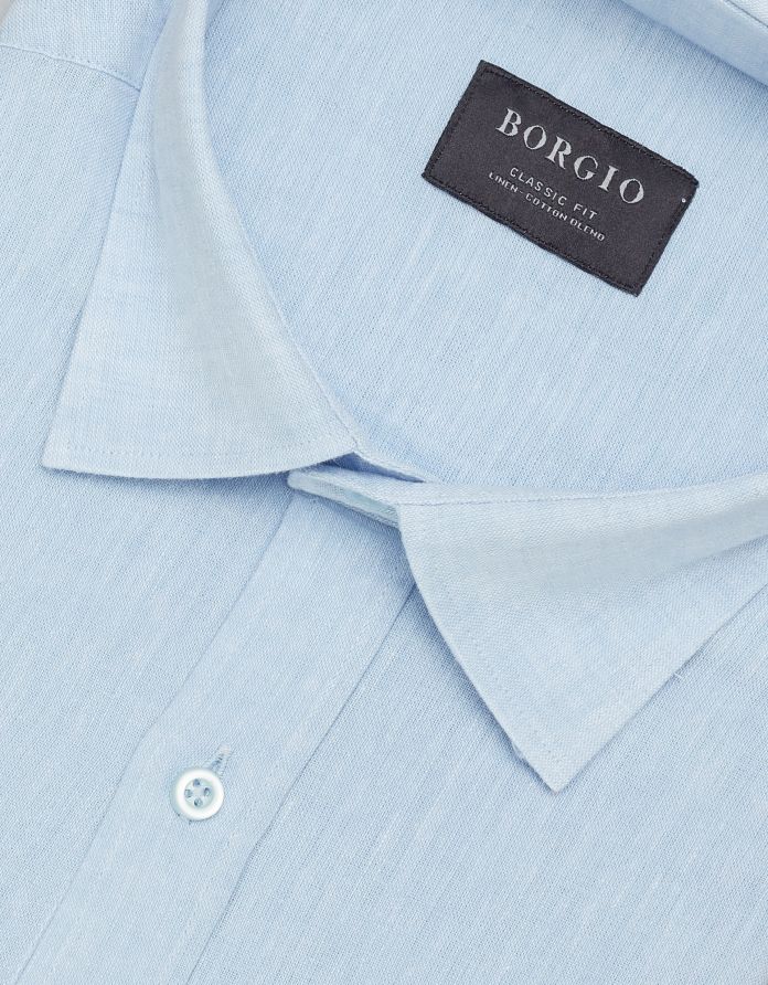 koszula lentini 00387 długi rękaw błękit classic fit