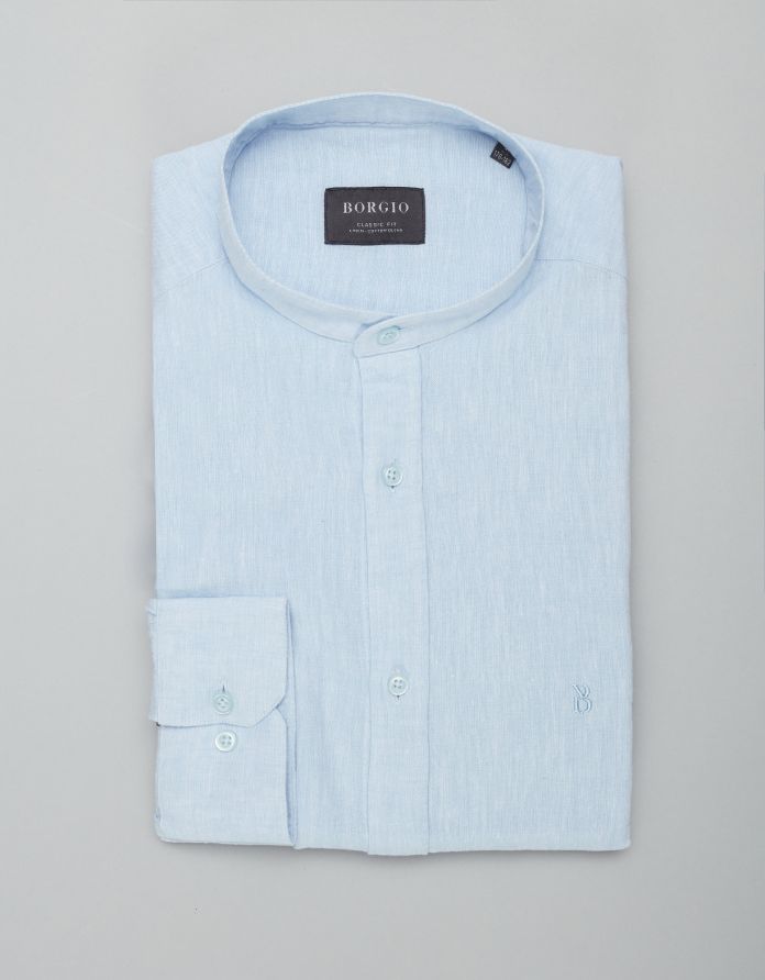 koszula lentini 00388 długi rękaw błękit classic fit