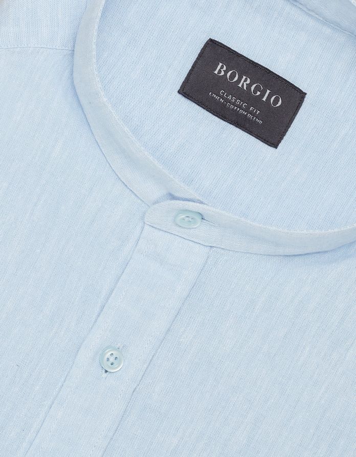 koszula lentini 00388 długi rękaw błękit classic fit