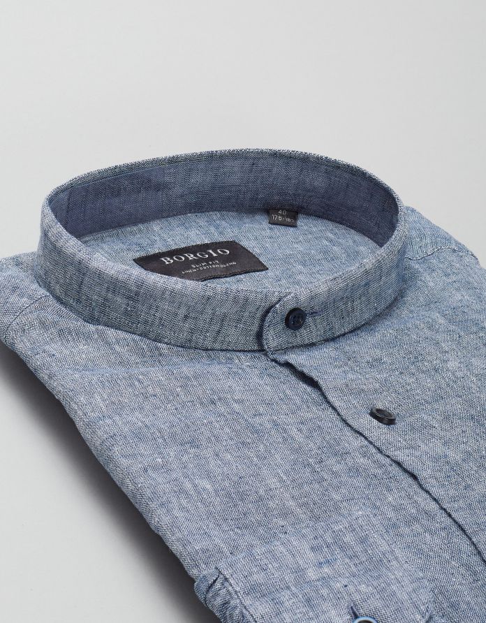 koszula lentini 00389 długi rękaw granatowy slim fit