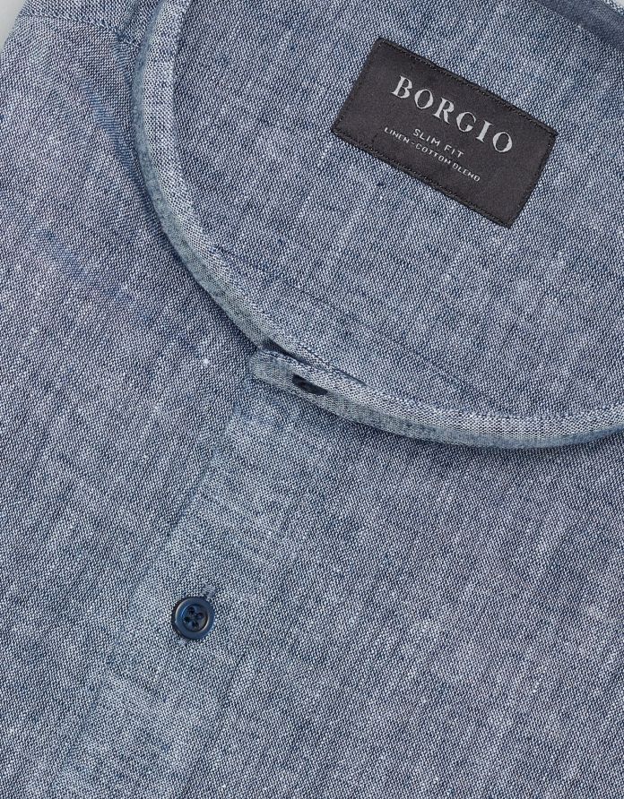 koszula lentini 00389 długi rękaw granatowy slim fit