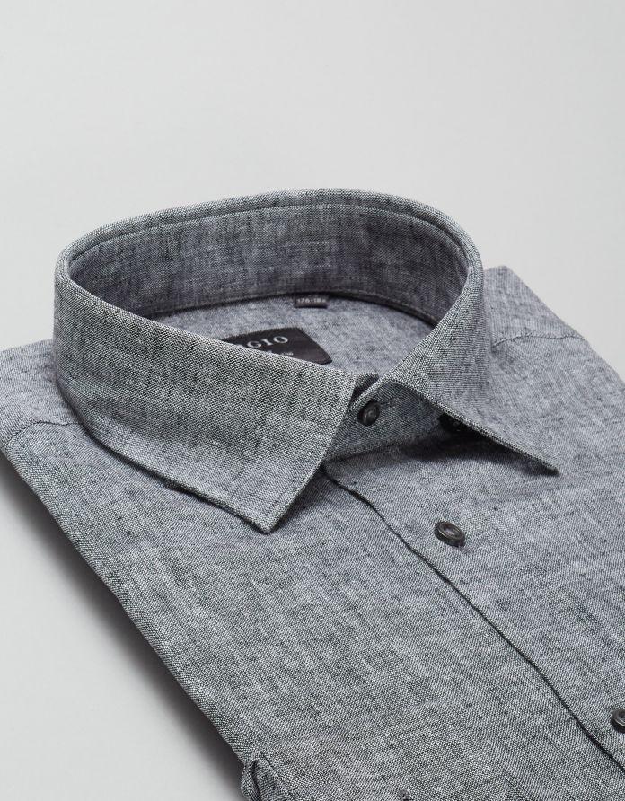 koszula lentini 00390 długi rękaw granatowy slim fit