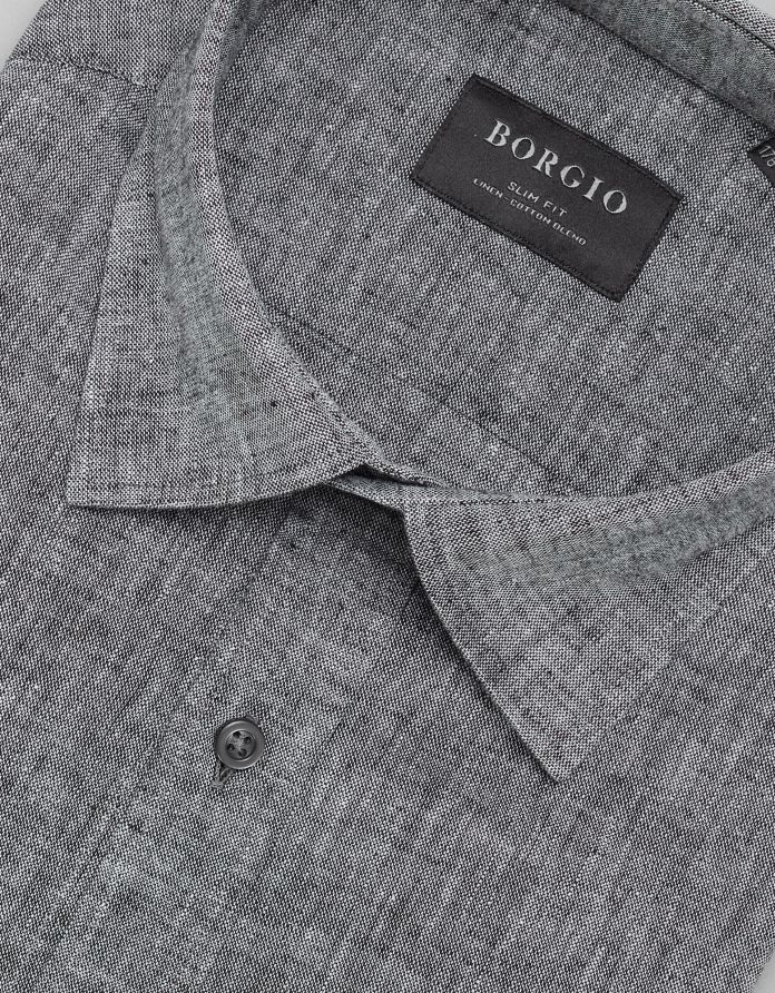 koszula lentini 00390 długi rękaw granatowy slim fit