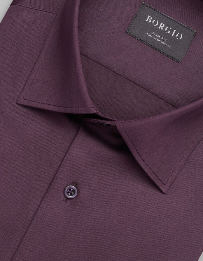 koszula simeria 00377 długi rękaw fiolet slim fit