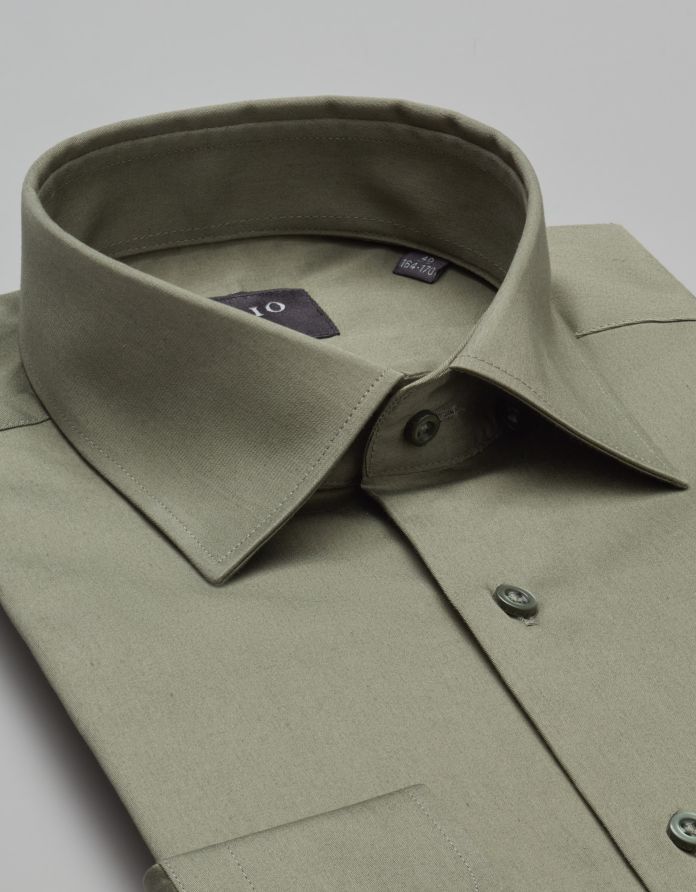 koszula simeria 00380 długi rękaw zielony slim fit