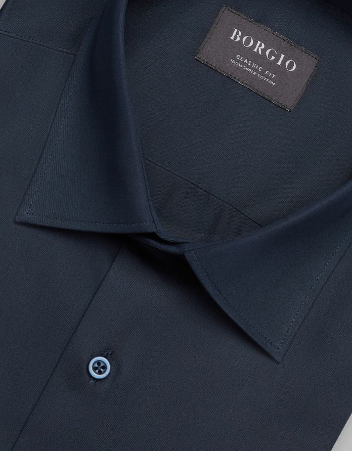 koszula simeria 00382 długi rękaw granatowy classic fit
