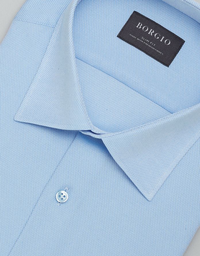 koszula fabrizia 00412 długi rękaw niebieski slim fit