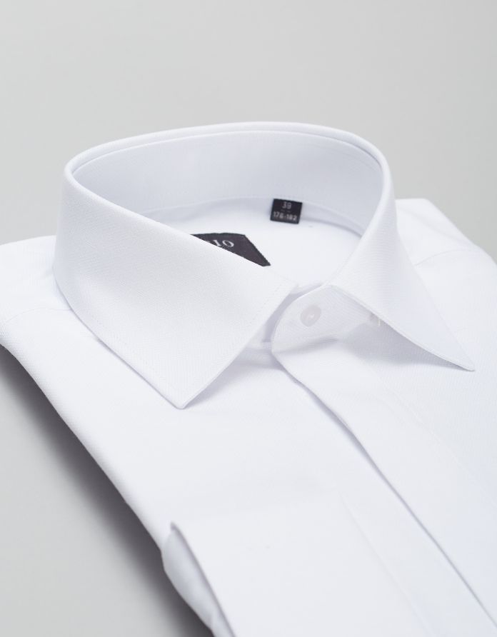 koszula fabrizia 00414 na spinki biały slim fit