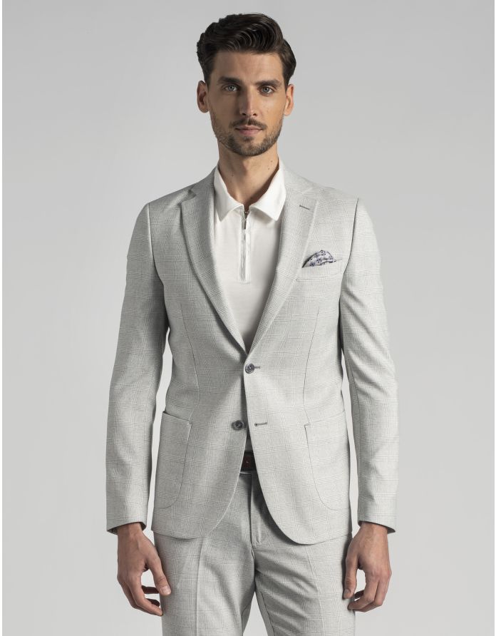 Marynarka do zestawu Olivadi beżowa slim fit