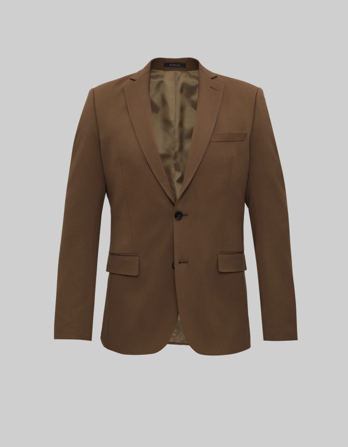 marynarka do zestawu lido brąz slim fit