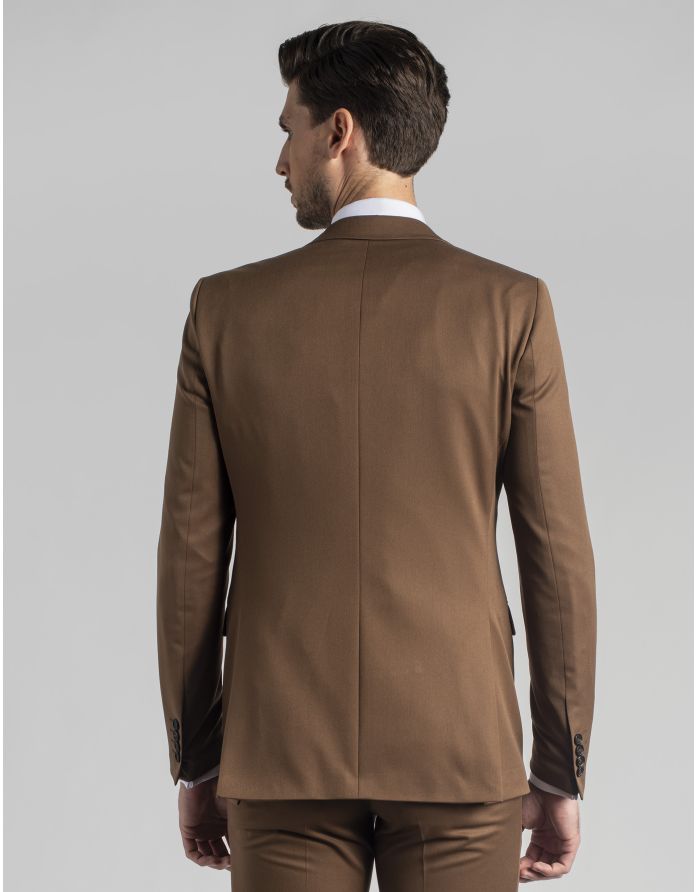 marynarka do zestawu lido brąz slim fit