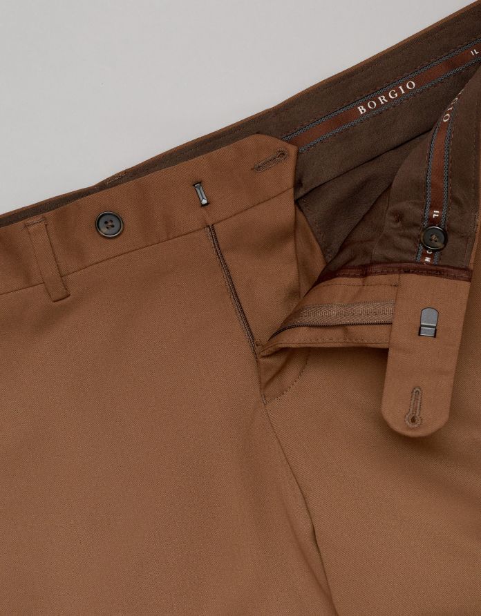 spodnie do zestawu lido brąz slim fit