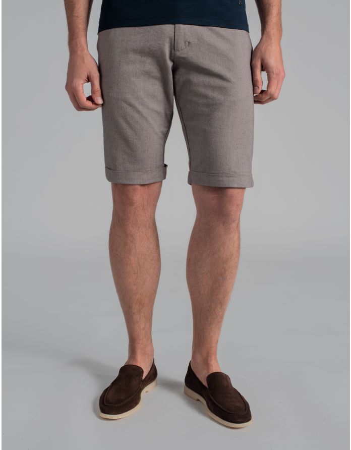 Krótkie spodnie scopello brąz slim fit