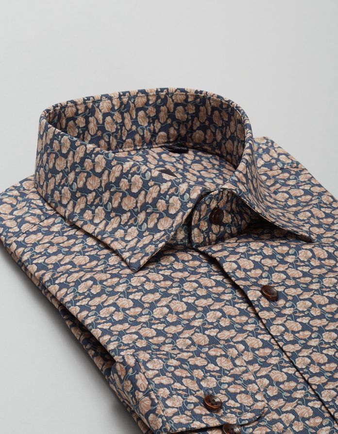 koszula calimera 00420 długi rękaw granatowy slim fit