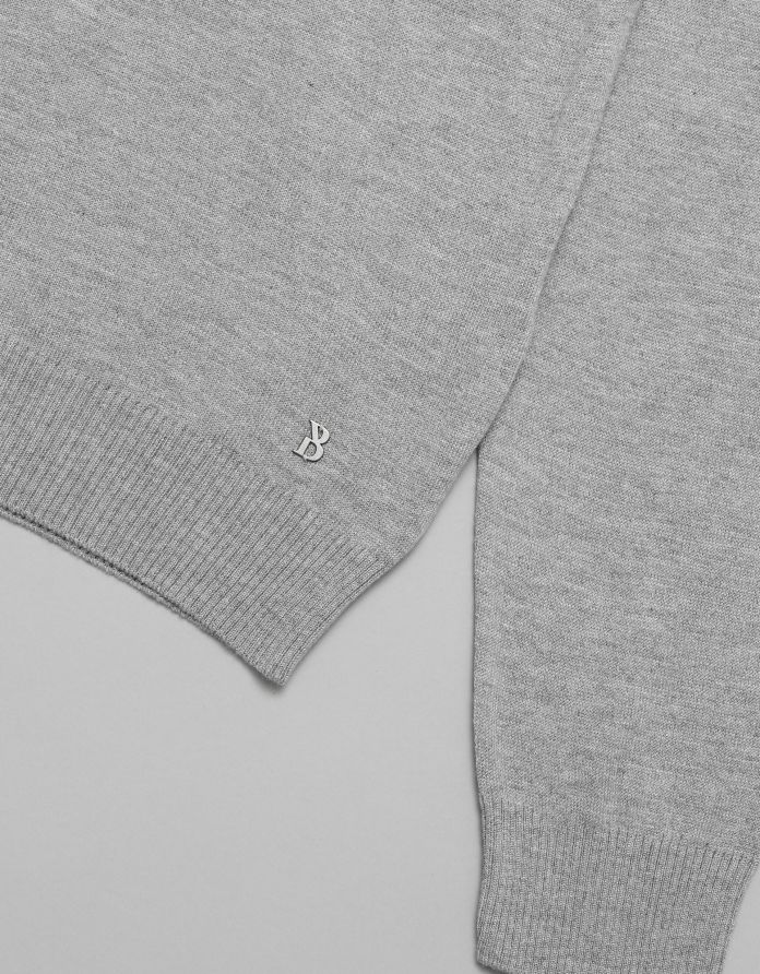 sweter gładki grotte mt szary