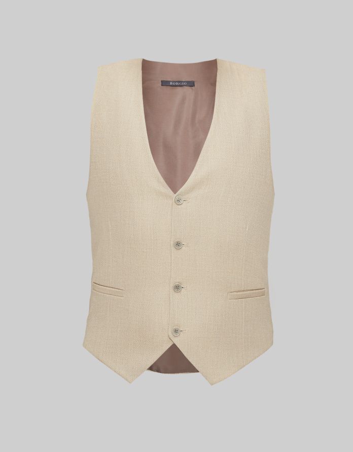 kamizelka pantane slim fit beżowy