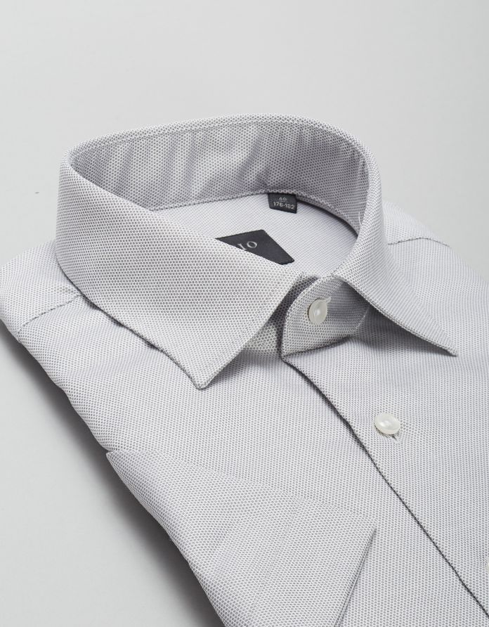 koszula canosa 00430 krótki rękaw szary slim fit