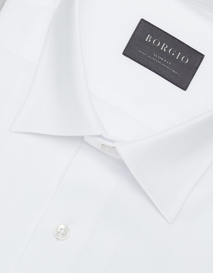 koszula canosa 00431 krótki rękaw biały slim fit