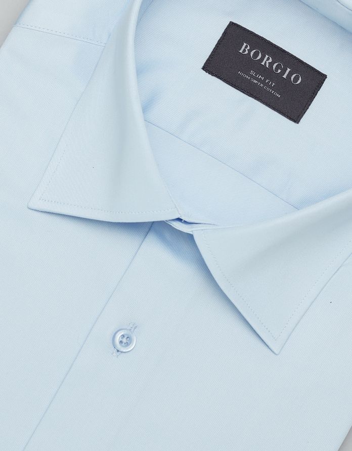 koszula simeria 00432 długi rękaw błękit slim fit