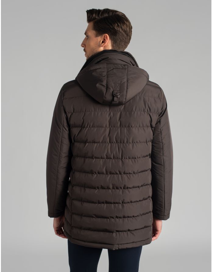 Pikowana brązowa kurtka camini