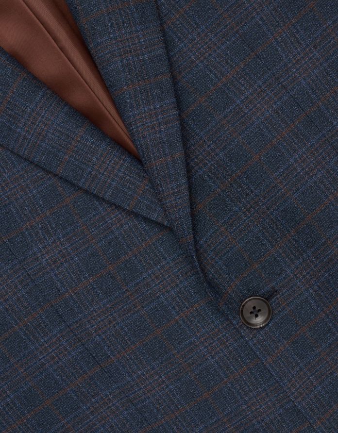 marynarka do zestawu carlopoli granatowy slim fit