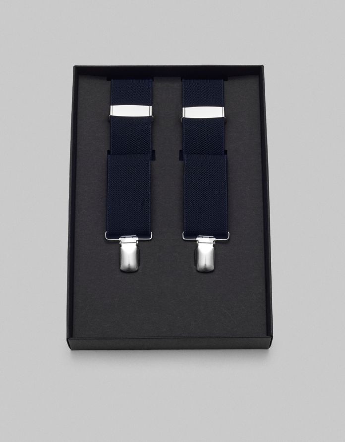 szelki bretelle granatowy