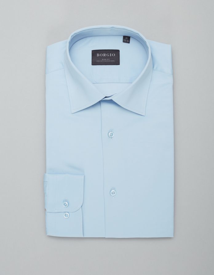 koszula lumia 00434 długi rękaw błękitny slim fit