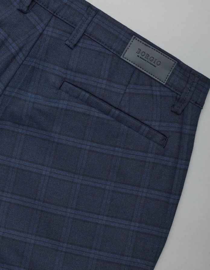 spodnie vilora granatowy slim fit