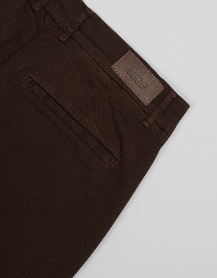 spodnie menfi brązowe slim fit