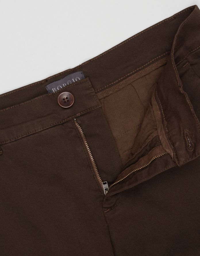 spodnie menfi brązowe slim fit