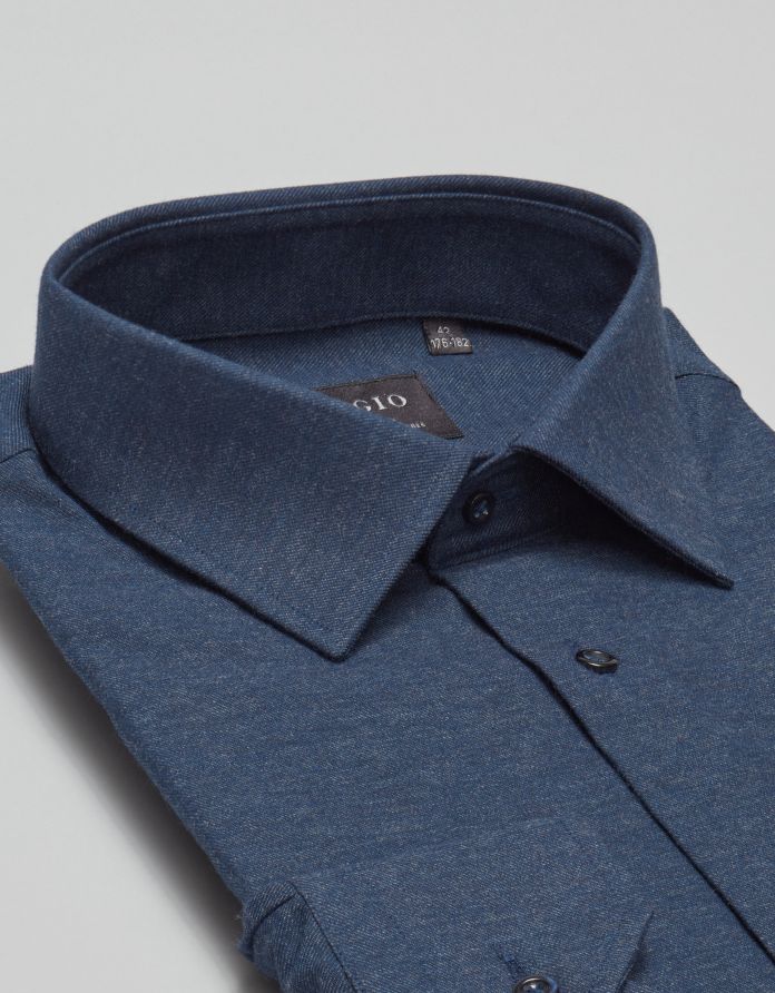 koszula contrada 00445 długi rękaw granatowy classic fit