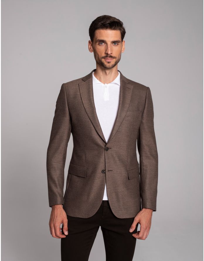 marynarka brolo brąz slim fit