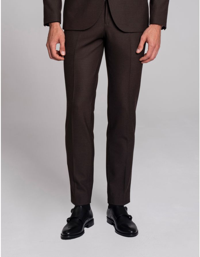 spodnie do zestawu erbezzo brąz super slim fit