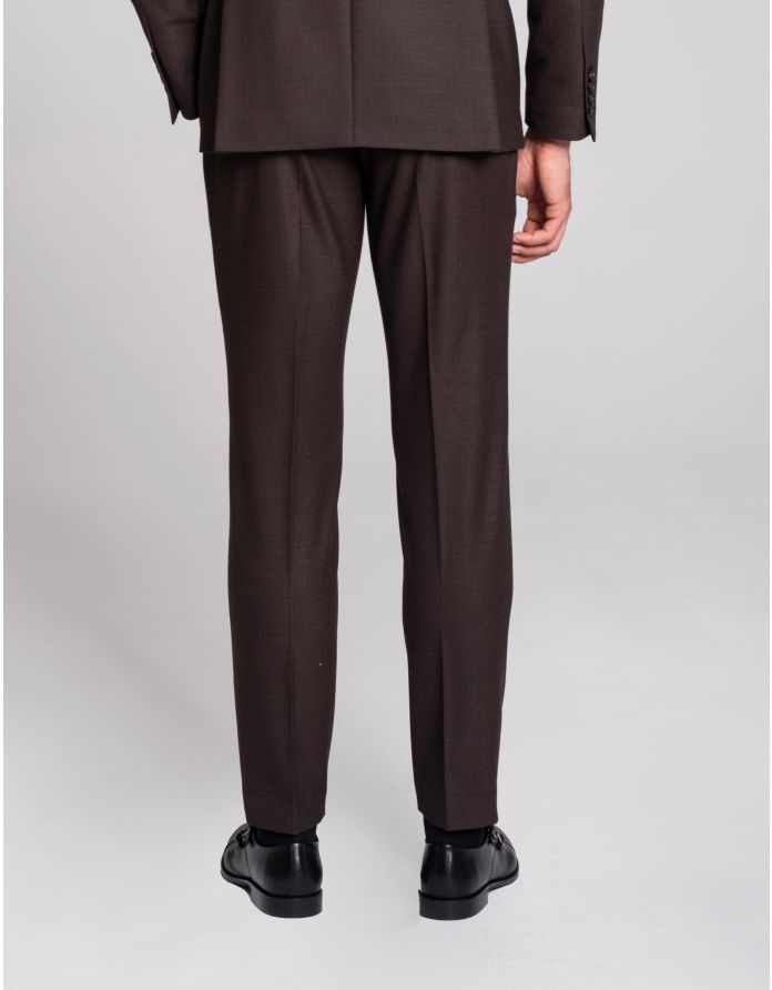 spodnie do zestawu erbezzo brąz super slim fit