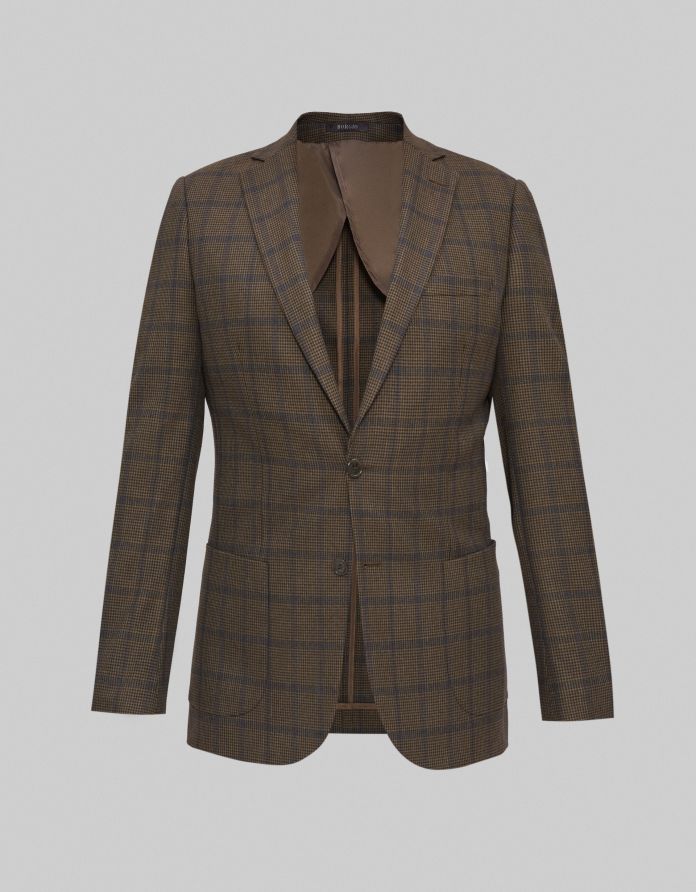 marynarka do zestawu mileto brąz slim fit