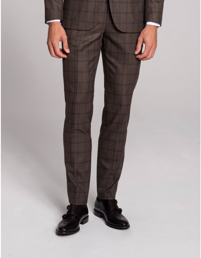 spodnie do zestawu mileto brąz slim fit