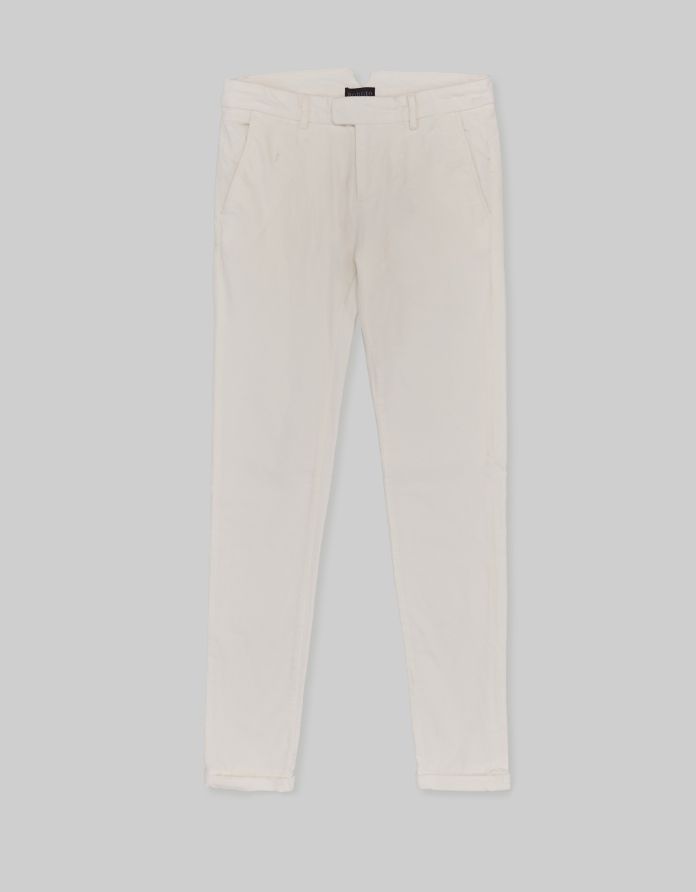 spodnie sztruksowe velluto biały slim fit