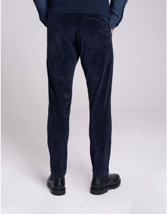 spodnie sztruksowe velluto granatowy slim fit