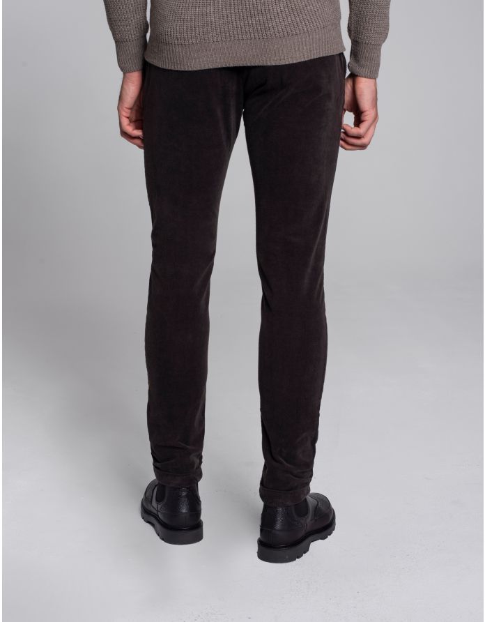 spodnie sztruksowe velluto brąz slim fit