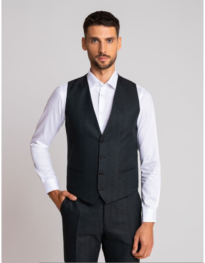kamizelka zogno zielony slim fit