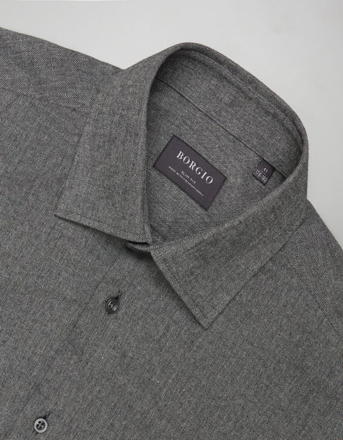 koszula contrada 00447 długi rękaw grafit slim fit