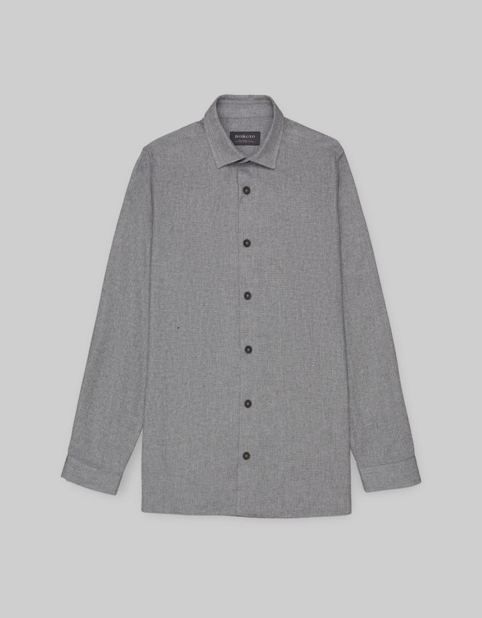 koszula spadola 00449 długi rękaw szary regular fit