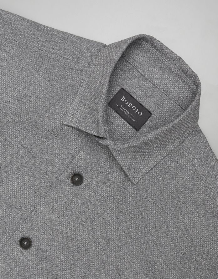 koszula spadola 00449 długi rękaw szary regular fit