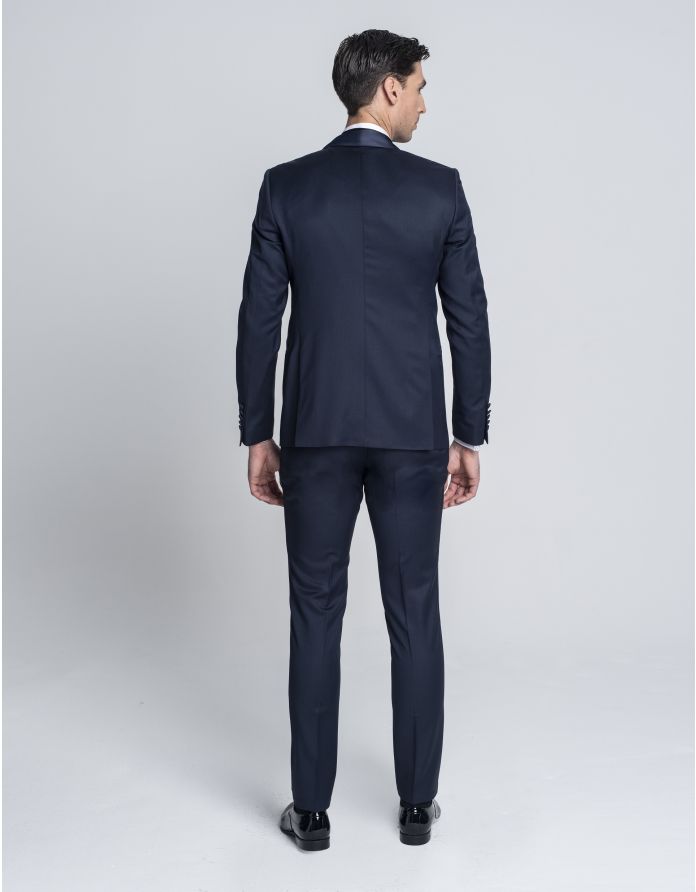 marynarka smokingowa do zestawu cortale granatowy slim fit