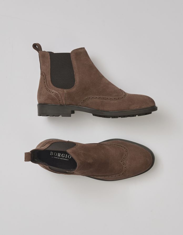 Beżowe sztyblety zamszowe f700